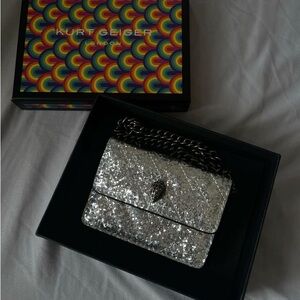 Kurt Geiger Glittering Silver Clutch